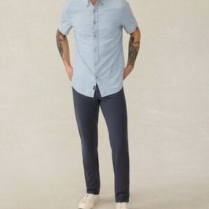Faherty Stretch Terry 5-Pocket Pant Men 35x30 Navy Straight Comfort Casual